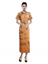 silk-fragrant-dress-cloud-yarn-brown-cheongsam-1