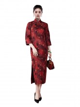 women-dresses-silk-floral-print-wedding-cheongsam-1